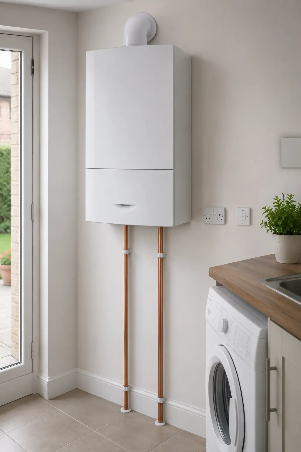 RGI installer working on a boiler installation in Donegal