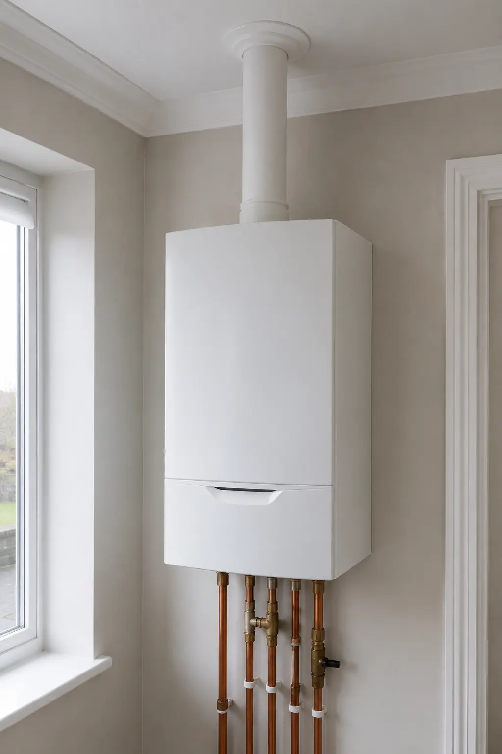 Boiler and heating pipework being installed in Clare