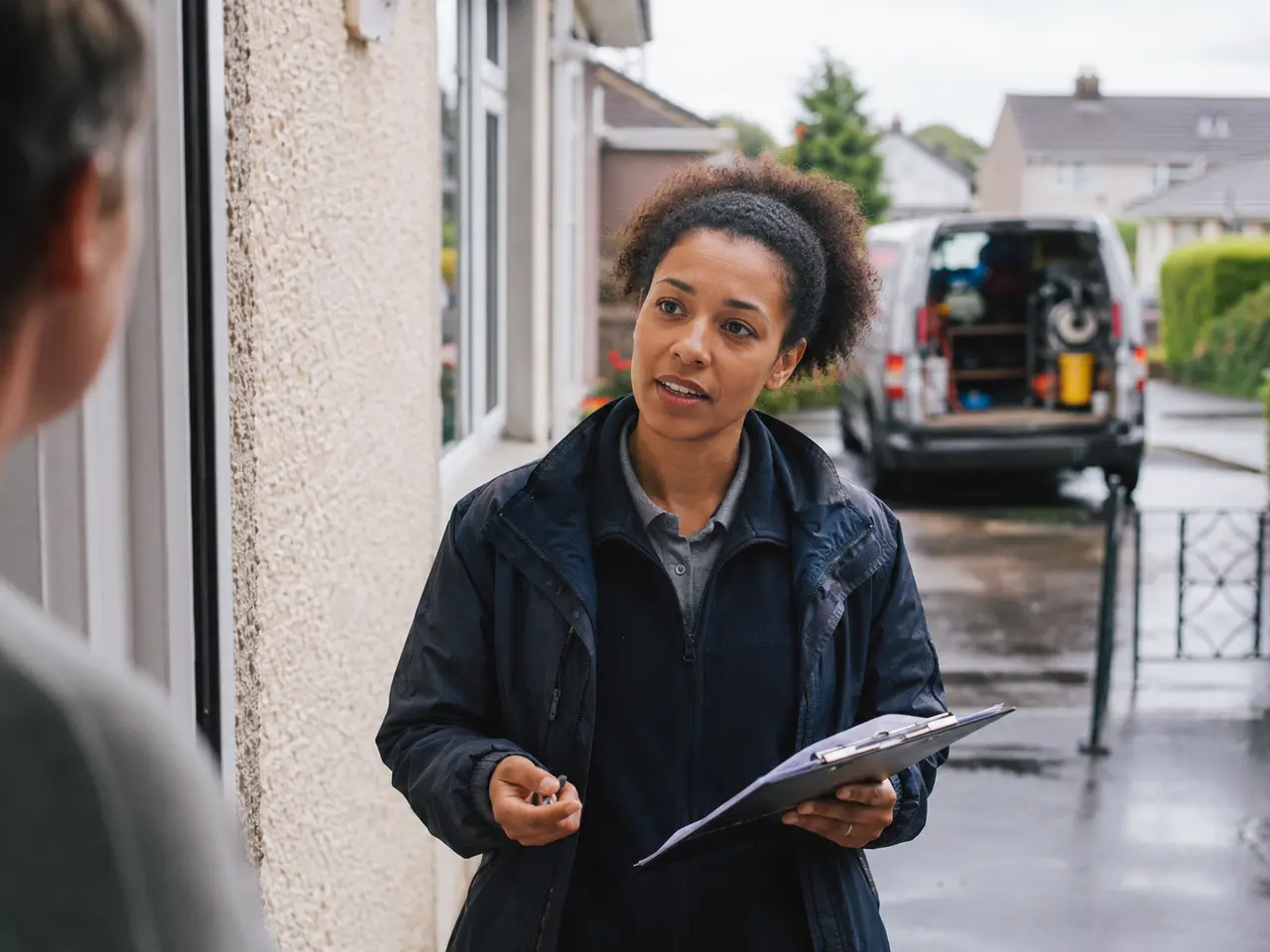 Emergency plumber responding to a burst pipe