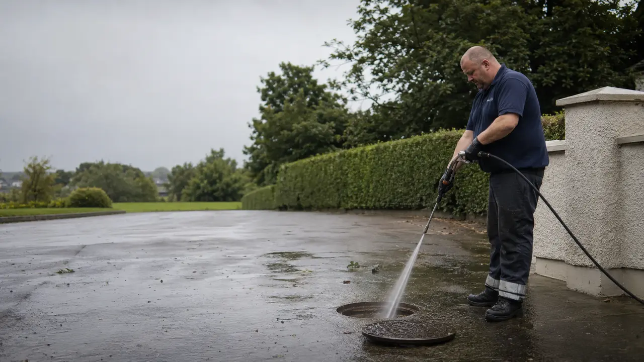 Drain unblocking specialist at work