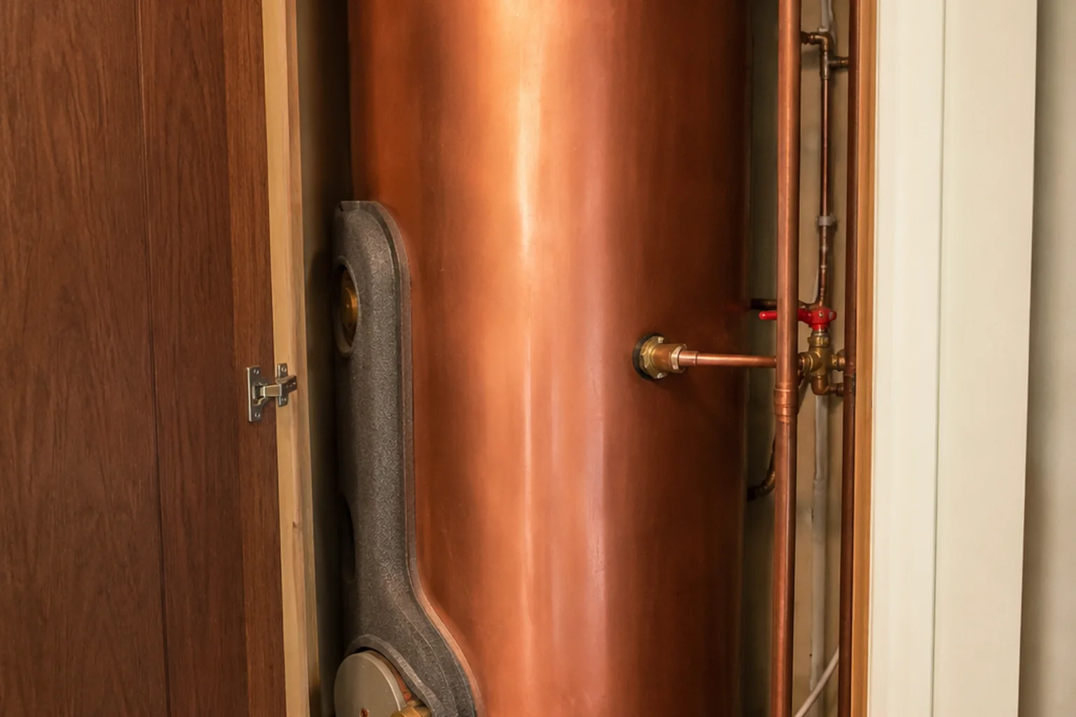 Cylinder and pipework being installed in Offaly