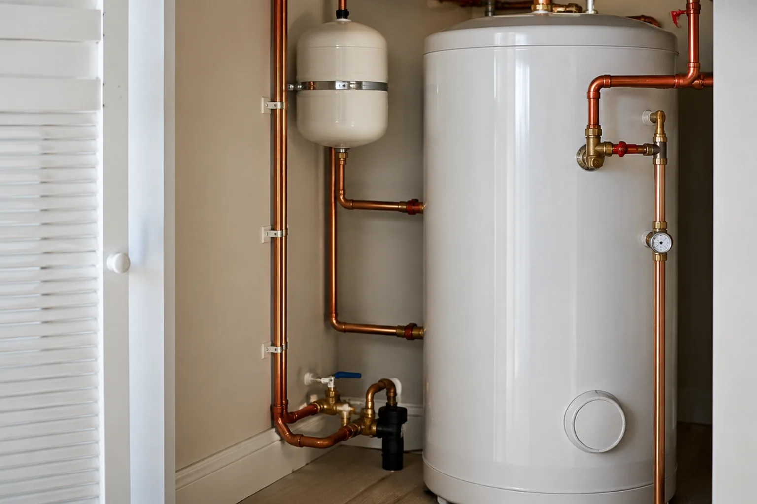 Hot water cylinder work under way at a home in Offaly