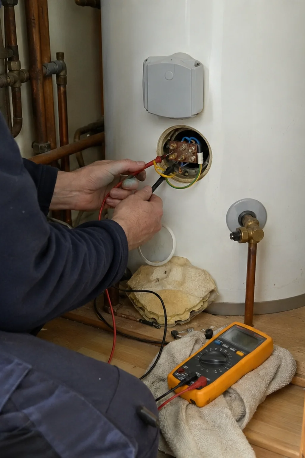 Immersion element replacement in progress at a home in Clare