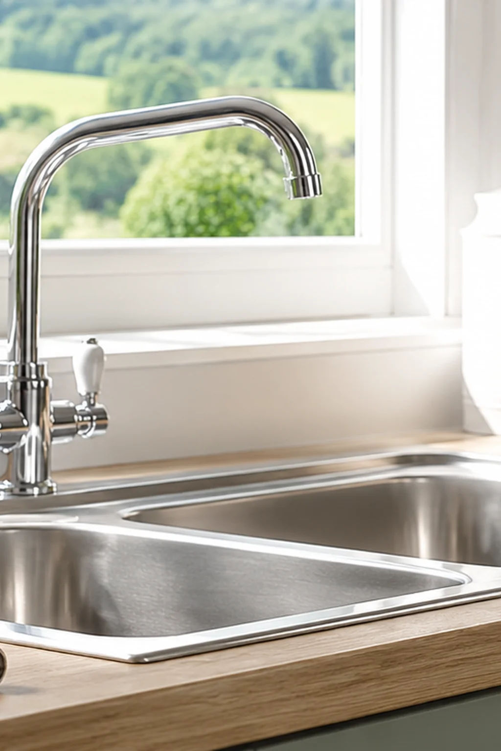 Copper feed pipes run to a kitchen sink position during a kitchen fit-out