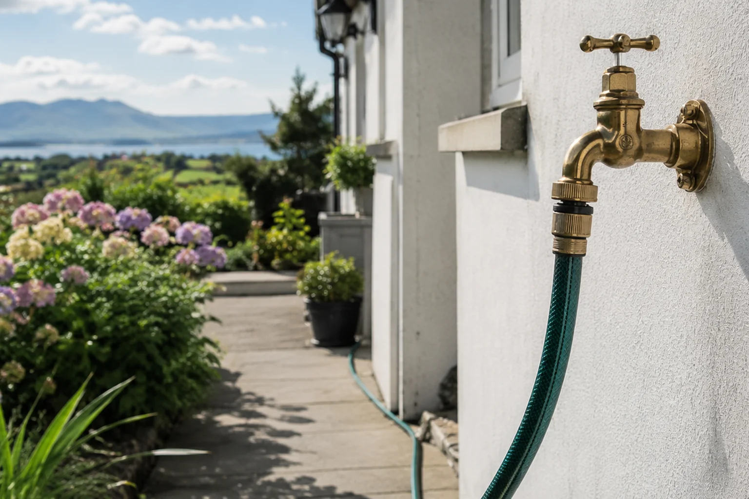 Outdoor tap installation under way at a property in Cork