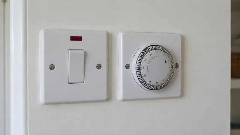 An immersion switch and heating timer on a wall in an Irish home