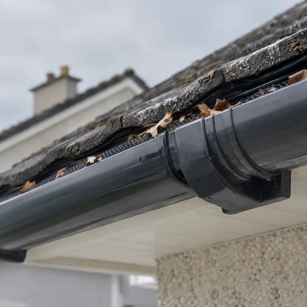 A gutter and drainage in an Irish home