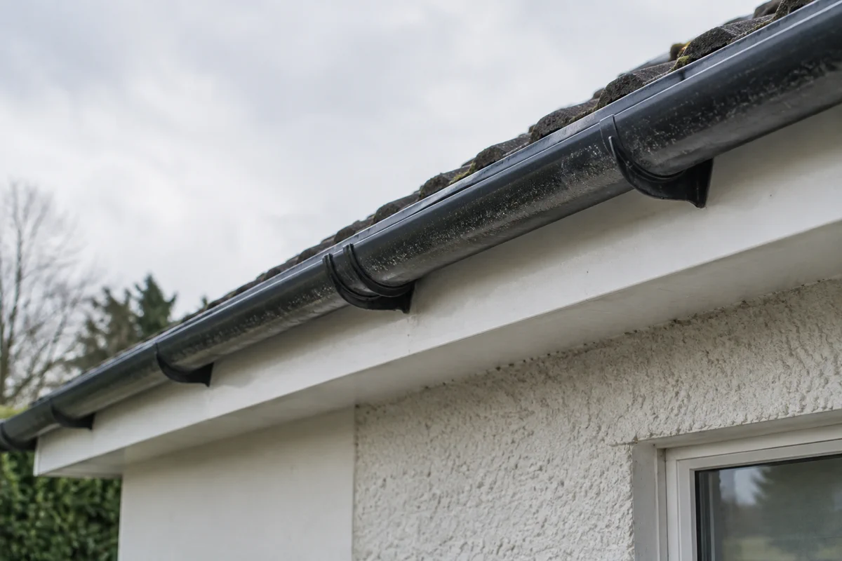 A gutter and drainage in an Irish home