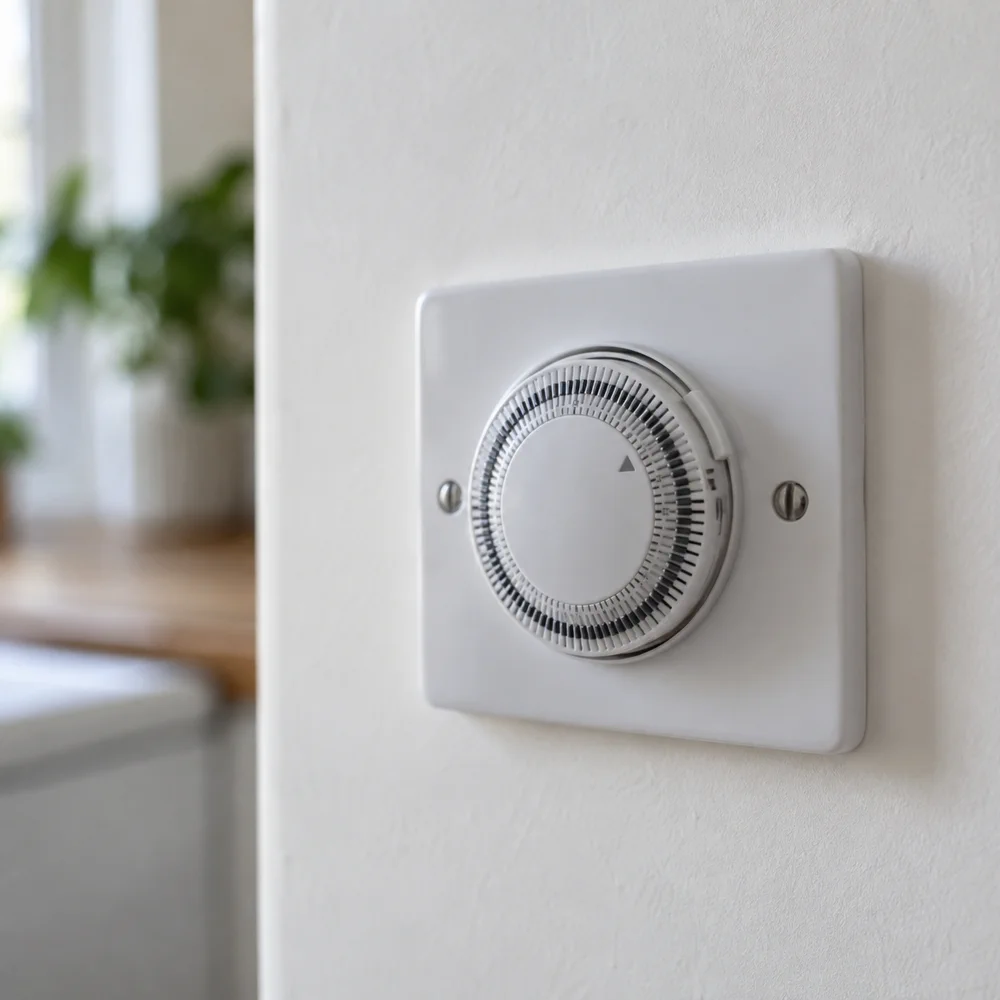 An immersion switch and consumer unit on a wall in an Irish home