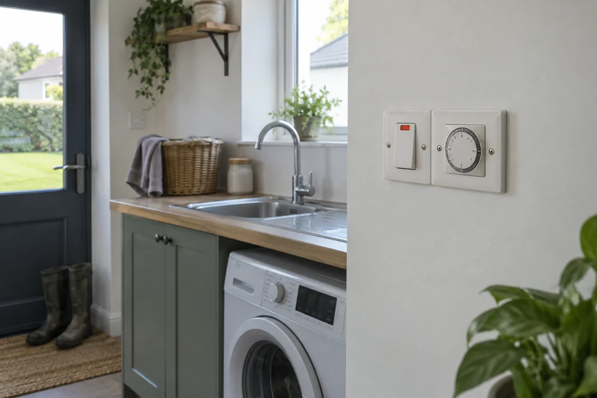 A lagged hot water cylinder in a hot press in an Irish home