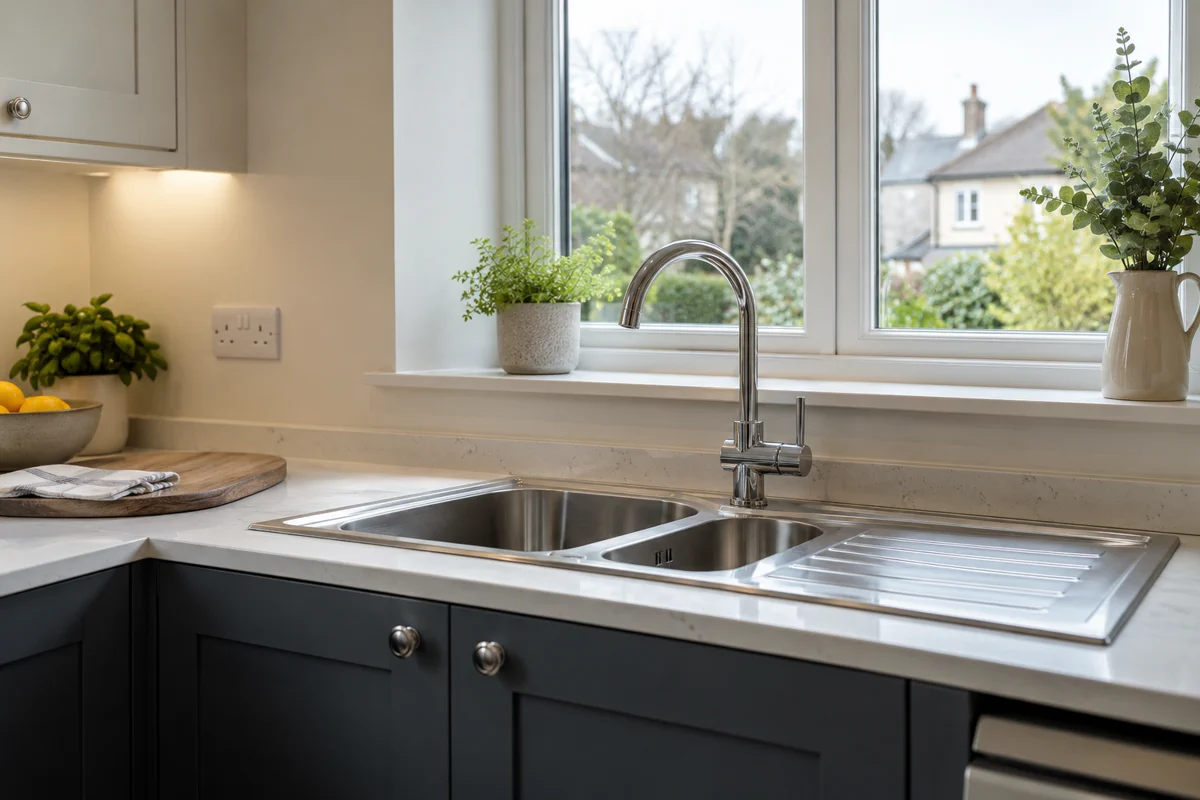 A kitchen plumbing in an Irish home