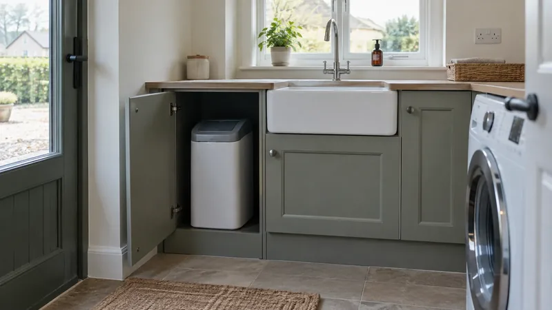 A salt-based water softener fitted in an Irish utility room