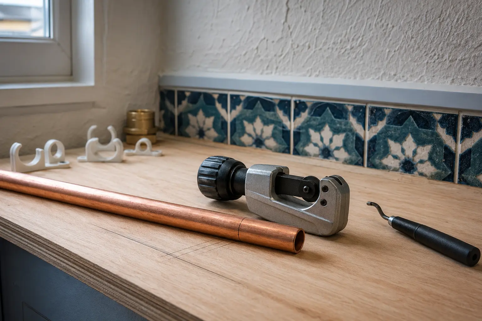 RGI plumber connecting heat pump pipework in an Irish home